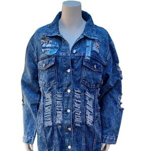 5695...Thrill Denim Collection-Long Jacket